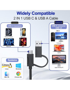 Lector de Tarjetas 6 en 1 SHOWAIST USB C y USB A 5Gbps 2