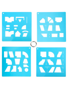 Plantillas de ajuste de conductos de metal Denwwico 4 piezas 15x15cm