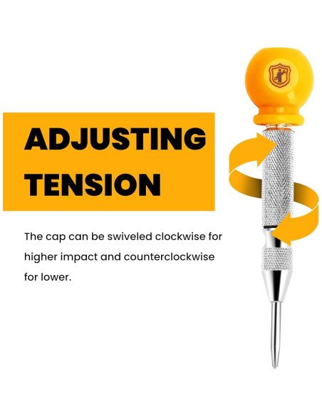 Martillo Automático MulWark 12.7 cm Acero con Resorte y Punta Reemplazable