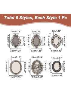 NBEADS 6 Pcs Hebillas de Corbata Bolo Plata Antigua 0.79-3.91 cm 2