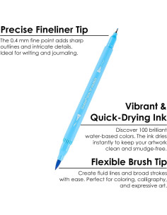 Juego de 100 Marcadores de Dibujo Grabie Doble Punta Multicolor 2