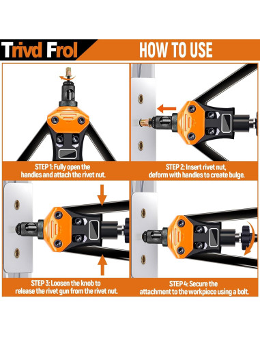Kit Herramienta de Tuerca Remachada Trivd Frol 16" 281 Piezas