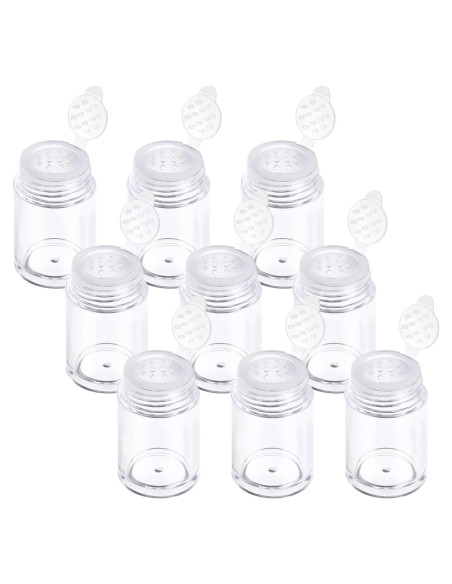 9 Botellas de Plástico Transparente 10ml InnoHHustle para Polvo
