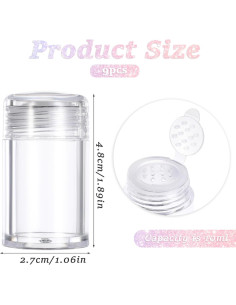 9 Botellas de Plástico Transparente 10ml InnoHHustle para Polvo 2