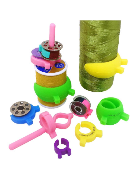 Conjunto de 12 Sujetadores de Bobinas PeavyTailor - Clips Organizador de Hilo
