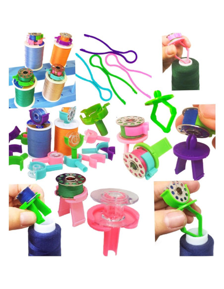 Conjunto de 12 Sujetadores de Bobinas PeavyTailor - Clips Organizador de Hilo