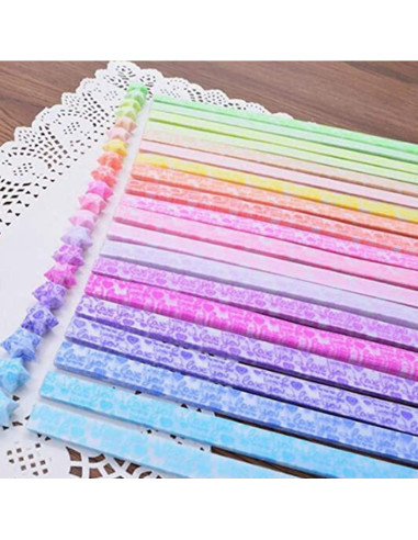 Paquete de 400 Hojas de Papel de Origami Brillante HYSTYLE - 20 Colores Luminiscentes