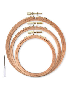 Conjunto de 3 Aros de Bordado de Madera Caydo 4-6 Pulgadas