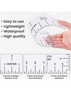 Reglas de Alineación para Camisetas AKEYDIY - 4 Pcs PVC 2