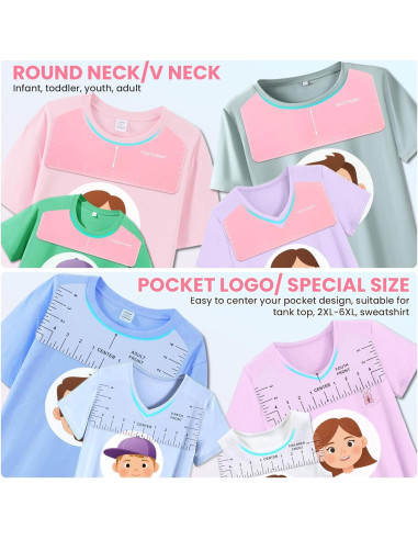 Reglas de Alineación para Camisetas AKEYDIY - 4 Pcs PVC