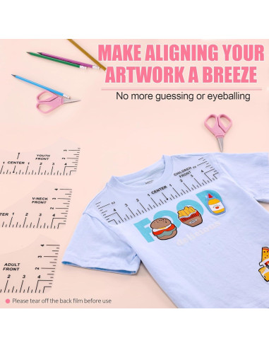 Reglas de Alineación para Camisetas AKEYDIY - 4 Pcs PVC