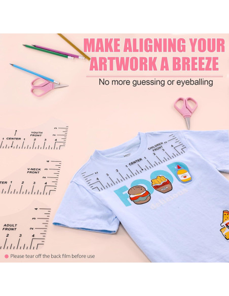 Reglas de Alineación para Camisetas AKEYDIY - 4 Pcs PVC