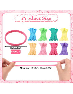 800 Bandas de Telar Coloridas 8cm Apausvcm para Manualidades 2