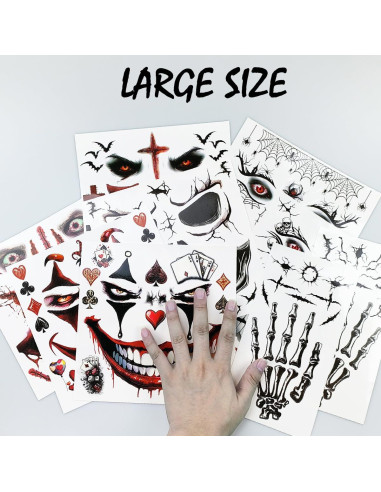 Tatuajes Faciales de Halloween ENYACOS - Payaso, Zombie, Heridas