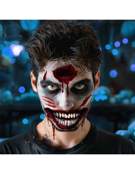 Tatuajes Faciales de Halloween ENYACOS - Payaso, Zombie, Heridas