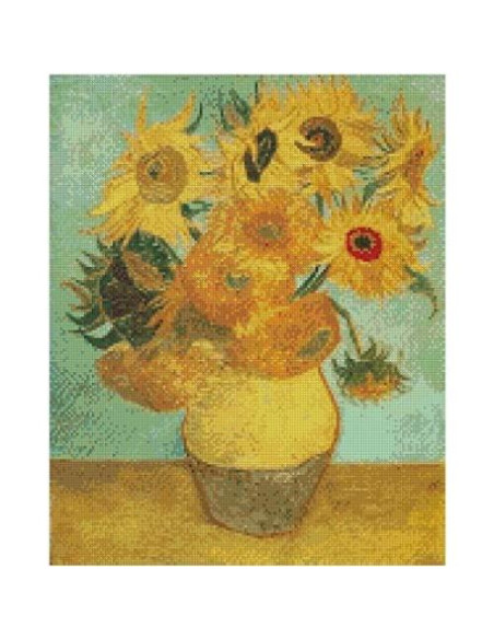 Kit de Bordado a Mano Max Stitch Girasoles Van Gogh 38x45 cm