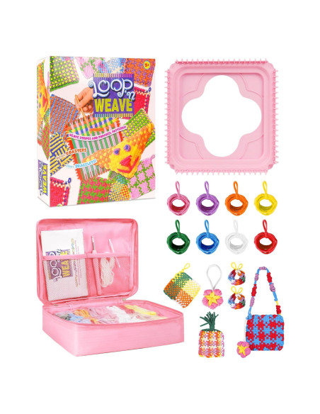 Kit de Telar para Niños CUUCUVA 18.5 cm con 192 Lazos