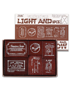 Set de 6 Sellos de Madera y Goma SIBLYMONA para Manualidades