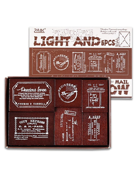 Set de 6 Sellos de Madera y Goma SIBLYMONA para Manualidades