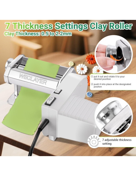 Máquina de Prensa de Arcilla Eléctrica WECLAYER QM-1 7 Grosor