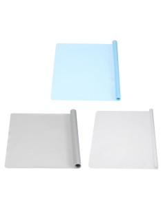 Alfombrilla de Silicona PATIKIL 3 Pcs 40x30 cm Blanca/Azul/Gris