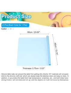 Alfombrilla de Silicona PATIKIL 3 Pcs 40x30 cm Blanca/Azul/Gris 2