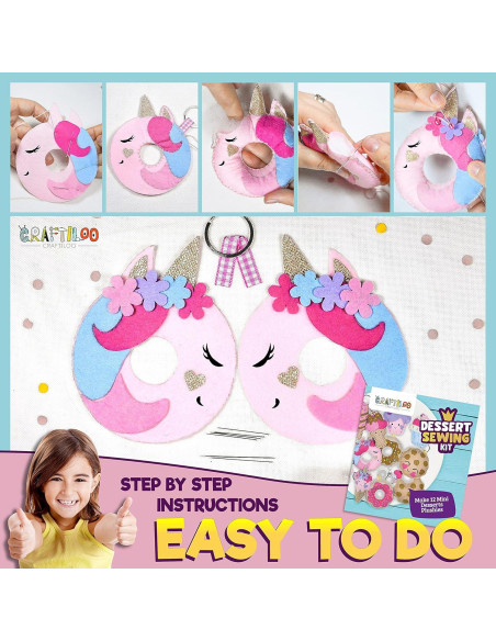 Kit de Costura para Niños CRAFTILOO - 12 Proyectos de Fieltro