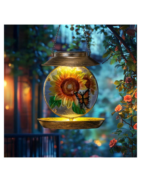 Comedero de Aves Solar VESTCDF Girasoles y Mariposas 0.64 kg