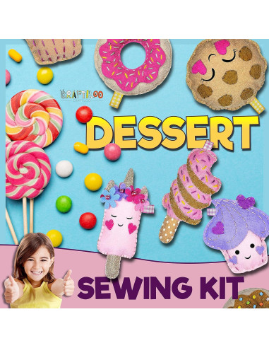 Kit de Costura para Niños CRAFTILOO - 12 Proyectos de Fieltro