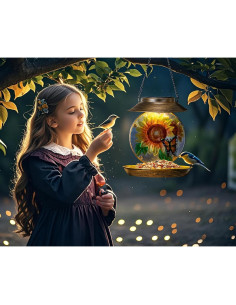 Comedero de Aves Solar VESTCDF Girasoles y Mariposas 0.64 kg 2