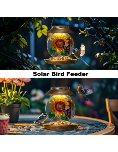 Comedero de Aves Solar VESTCDF Girasoles y Mariposas 0.64 kg