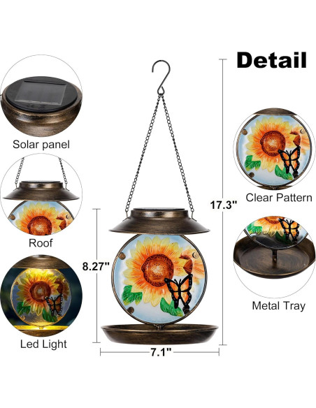 Comedero de Aves Solar VESTCDF Girasoles y Mariposas 0.64 kg