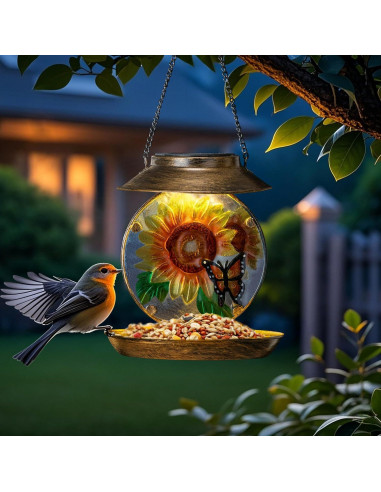 Comedero de Aves Solar VESTCDF Girasoles y Mariposas 0.64 kg