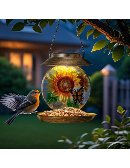 Comedero de Aves Solar VESTCDF Girasoles y Mariposas 0.64 kg