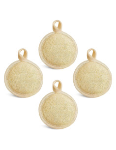Esponja Exfoliante de Lufa Natural YIQINGJIE 4 Piezas 8 cm