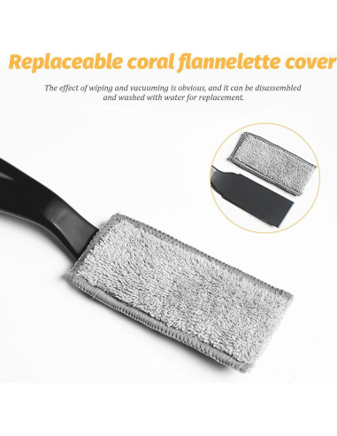 Cepillo de Limpieza de Autos Norkmdi Doble Cabeza 22cm Negro