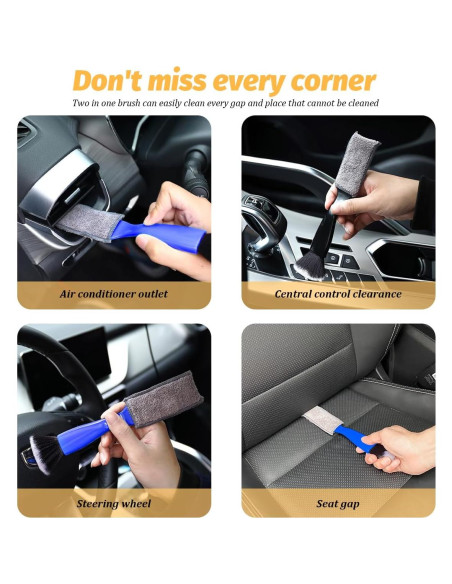 Cepillo de Limpieza de Autos Norkmdi Doble Cabeza 22cm Negro