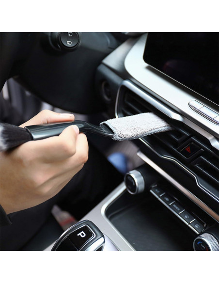 Cepillo de Limpieza de Autos Norkmdi Doble Cabeza 22cm Negro