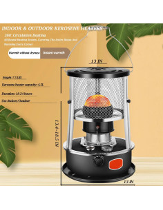 Calentador de Queroseno Windpost 9000 BTU Portátil para Interiores y Exteriores 2