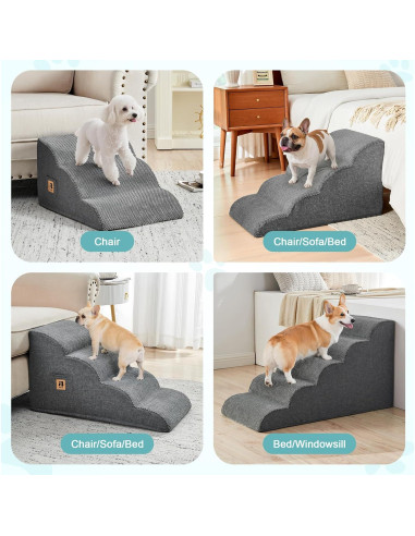 Escalera para Perros IFNOW 4 Pasos 40 cm Antideslizante Gris