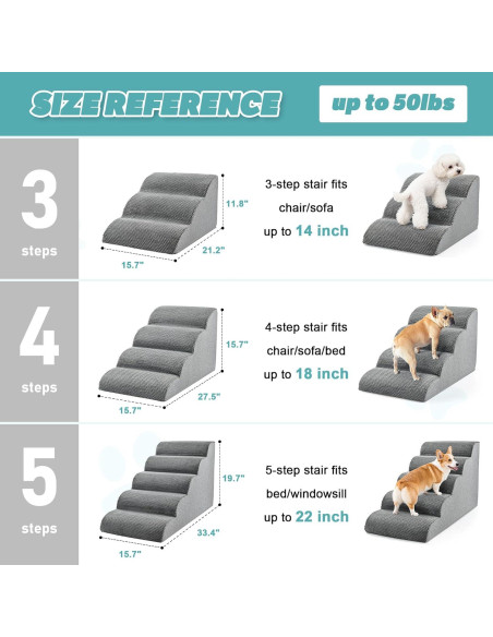 Escalera para Perros IFNOW 4 Pasos 40 cm Antideslizante Gris
