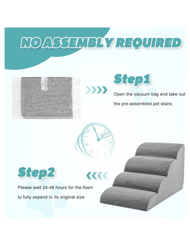 Escalera para Perros IFNOW 4 Pasos 40 cm Antideslizante Gris