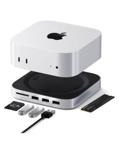 Satechi Hub y Soporte Mac Mini M4 con Enclosure SSD NVMe