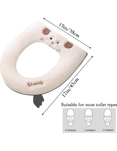Funda de Asiento de Inodoro Calentada AzsVbvs Caqui Ovalada