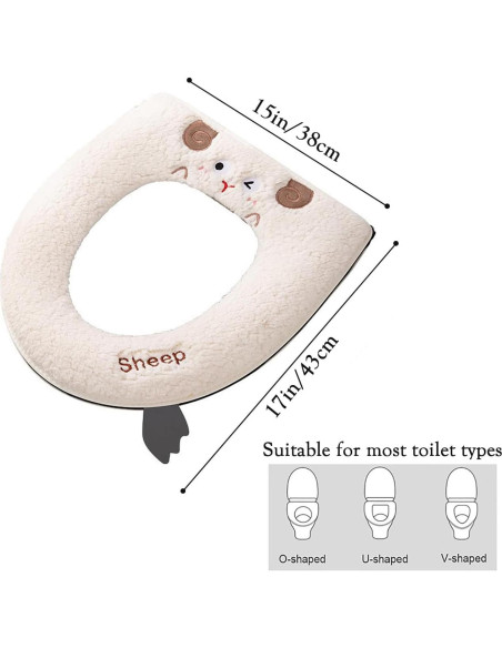 Funda de Asiento de Inodoro Calentada AzsVbvs Caqui Ovalada