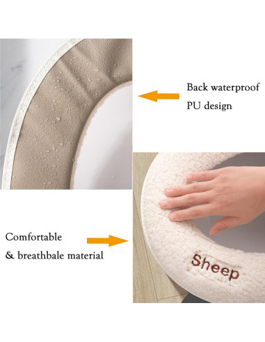 Funda de Asiento de Inodoro Calentada AzsVbvs Caqui Ovalada