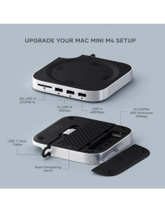 Satechi Hub y Soporte Mac Mini M4 con Enclosure SSD NVMe 2