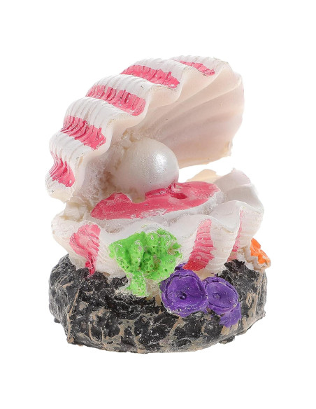 Decoración de Acuario POPETPOP con Burbujeador de Concha