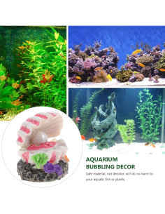 Decoración de Acuario POPETPOP con Burbujeador de Concha 2