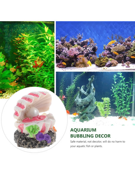 Decoración de Acuario POPETPOP con Burbujeador de Concha